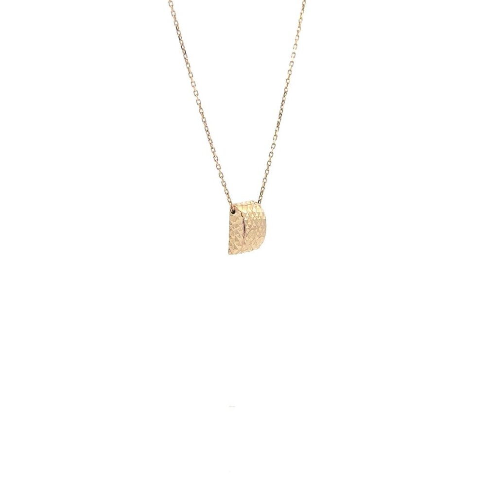 18K Gold Necklace Chain 16.50" with Rectangle Pendant 1.74grams - Picture 2 of 6